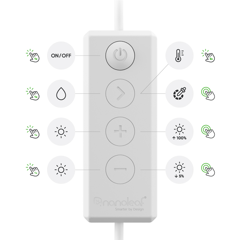 Nanoleaf Essentials Thread-enabled color-changing smart light strip controller. Similar to Twinkly, Wyze. HomeKit, Google Assistant, Amazon Alexa, IFTTT.