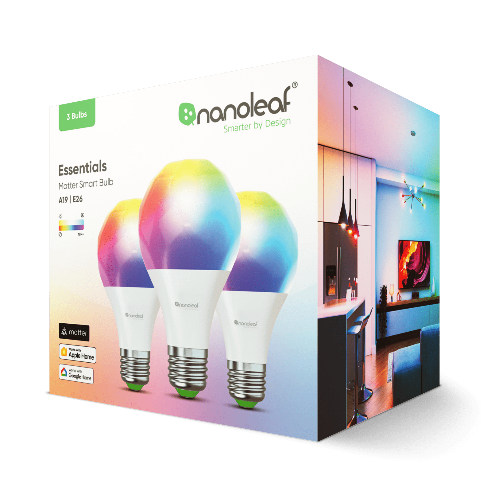 Nanoleaf Essentials A60スマートLED電球 9個入り Nanoleaf Essentials A60スマートLED電球 9個入り